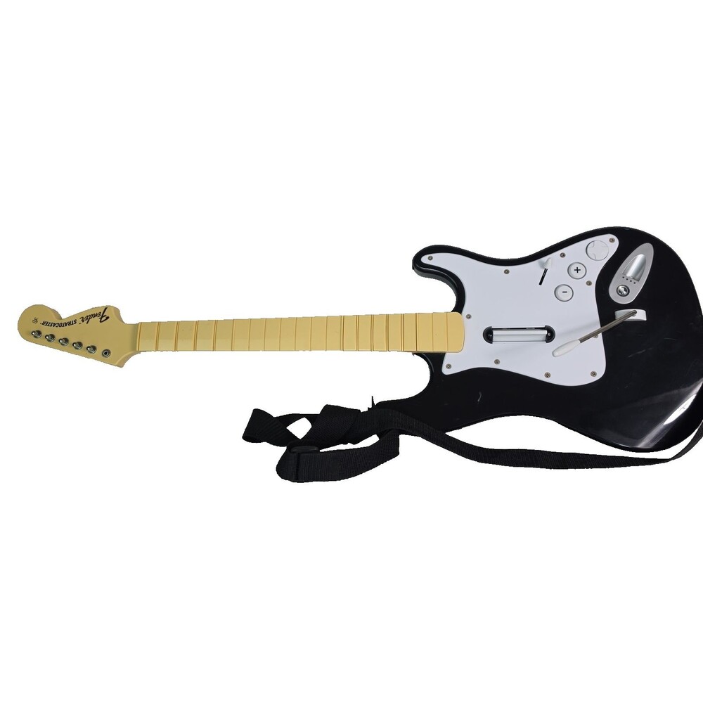 Rock Band Wii Fender Stratocaster Wireless Guitar 19091 No Dongle Powers On